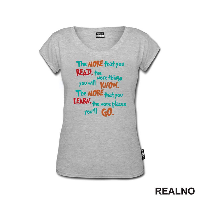 The MORE That You READ, The More Things You Will KNOW - Green, Orange And Red - Books - Čitanje - Knjige - Majica