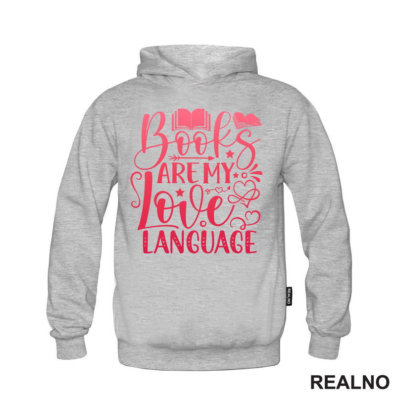 Books Are My Love Language - Red - Books - Čitanje - Knjige - Majica