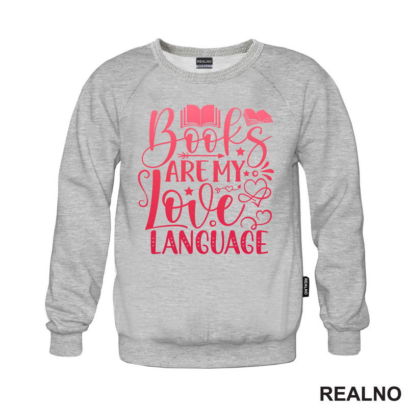 Books Are My Love Language - Red - Books - Čitanje - Knjige - Majica