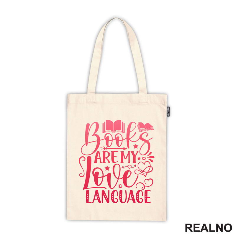 Books Are My Love Language - Red - Books - Čitanje - Knjige - Majica