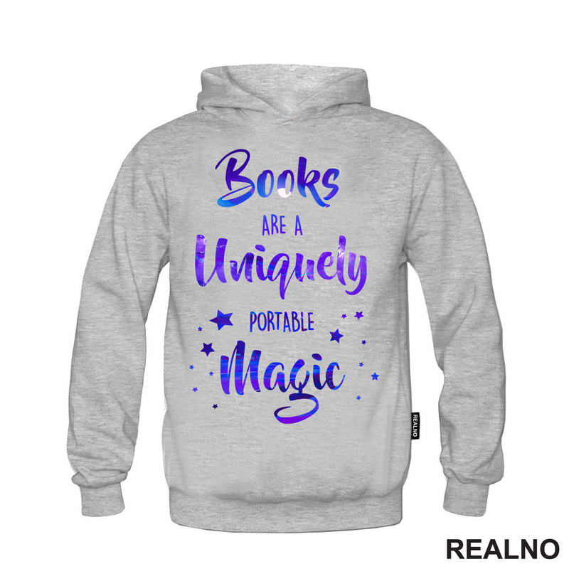 Books Are A Uniquely Portable Magic - Colors - Books - Čitanje - Knjige - Majica