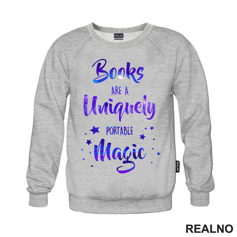 Books Are A Uniquely Portable Magic - Colors - Books - Čitanje - Knjige - Majica