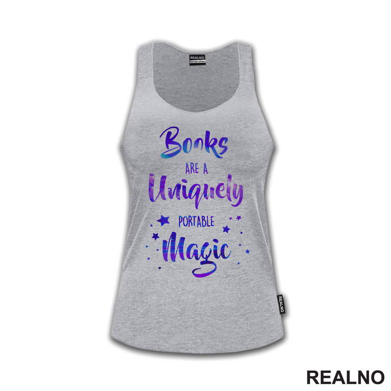 Books Are A Uniquely Portable Magic - Colors - Books - Čitanje - Knjige - Majica