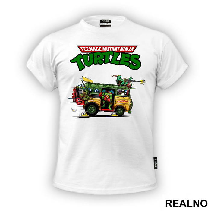 Turtle Van And Logo - Nindža Kornjače - Majica