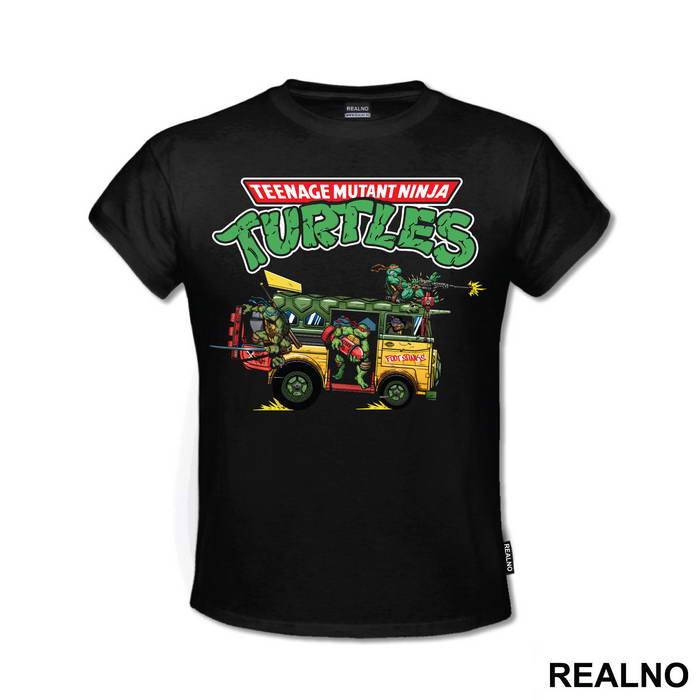 Turtle Van And Logo - Nindža Kornjače - Majica