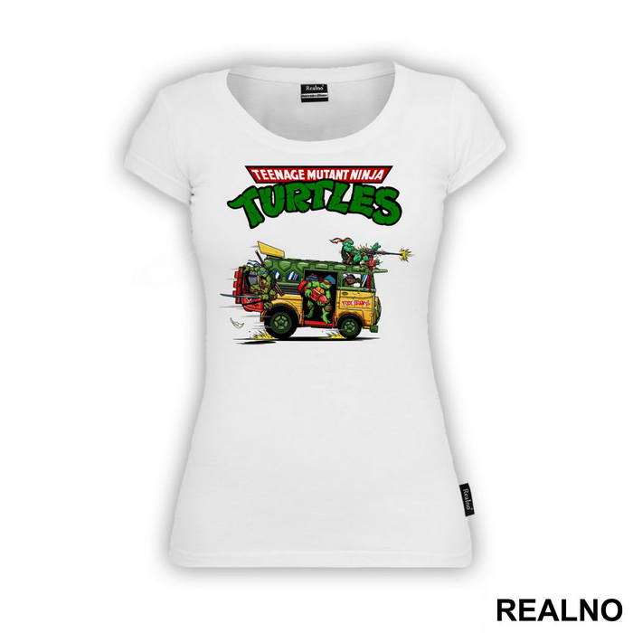 Turtle Van And Logo - Nindža Kornjače - Majica