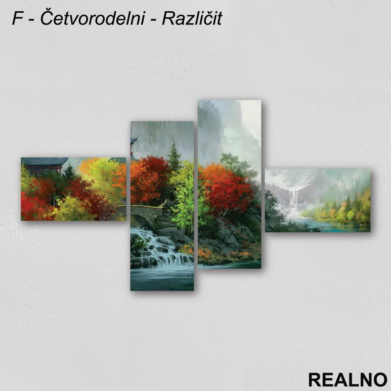 Reka, planine, zelenilo - Priroda - Slika na platnu - Kanvas