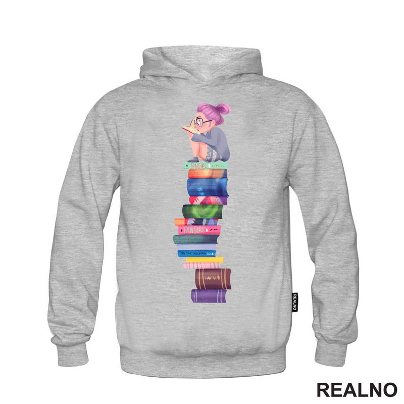 Girl Reading - Fun Girl - Colors  - Books - Čitanje - Knjige - Majica