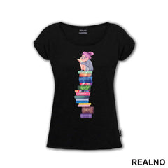 Girl Reading - Fun Girl - Colors  - Books - Čitanje - Knjige - Majica