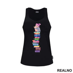 Girl Reading - Fun Girl - Colors  - Books - Čitanje - Knjige - Majica