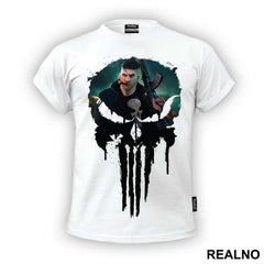 Frank Castle And Skull - Blue - Punisher - Majica