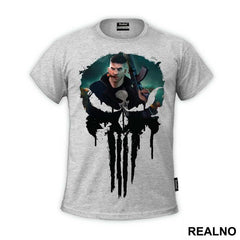 Frank Castle And Skull - Blue - Punisher - Majica