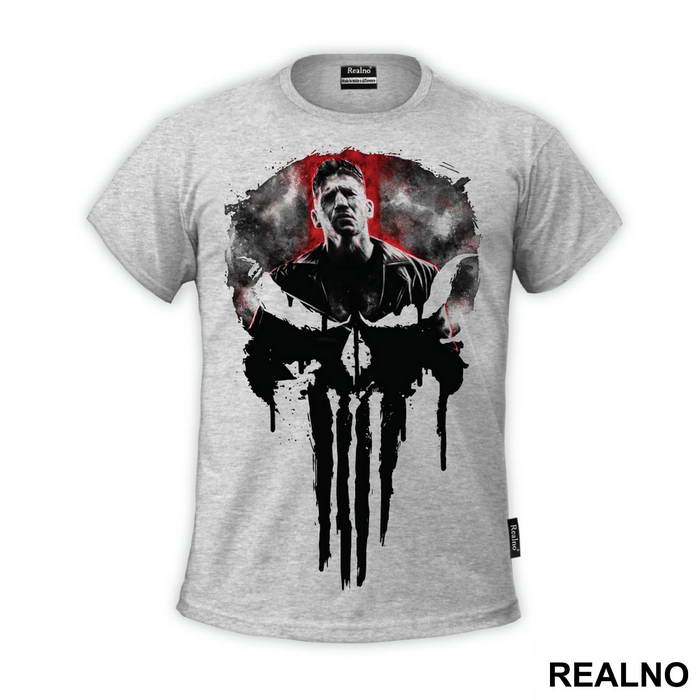 Frank Castle And Skull - Red - Punisher - Majica