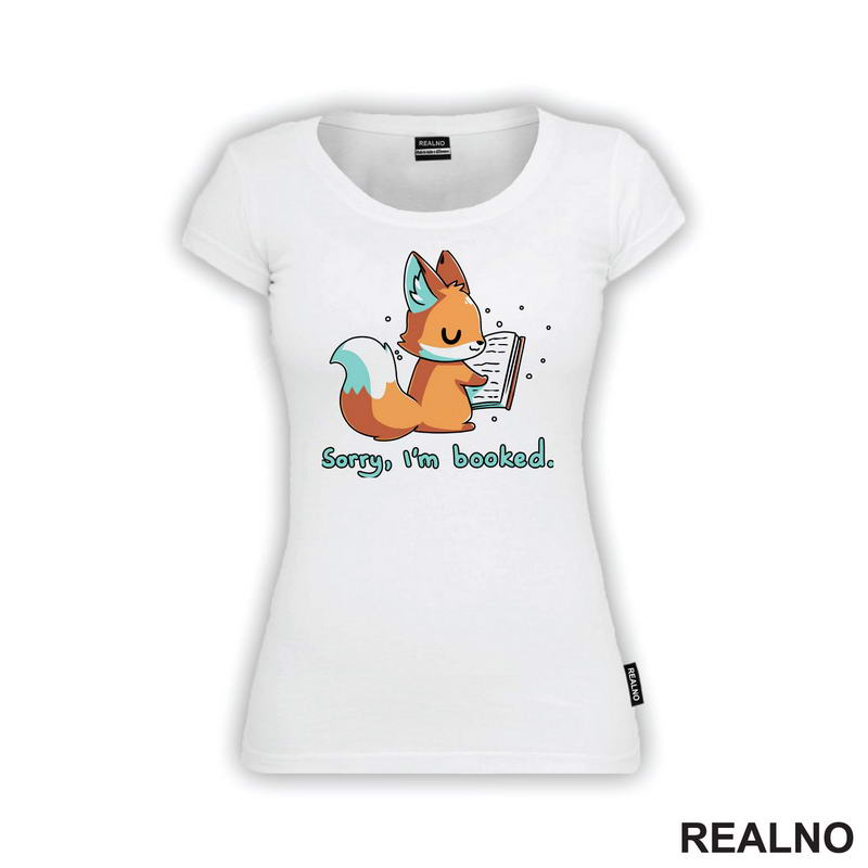Sorry, I'm Booked - Cute Fox - Books - Čitanje - Knjige - Majica