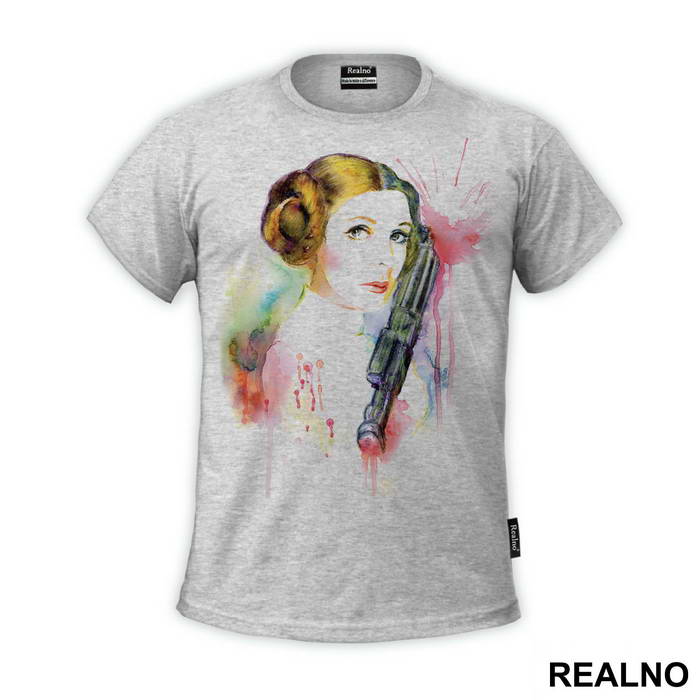 Watercolor Spill - Princess Leia - Star Wars - Majica