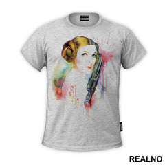 Watercolor Spill - Princess Leia - Star Wars - Majica