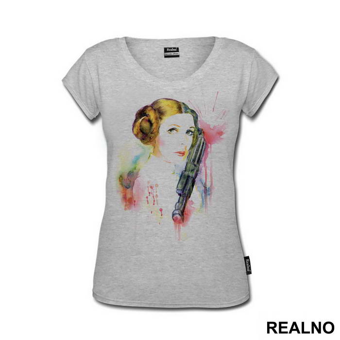 Watercolor Spill - Princess Leia - Star Wars - Majica