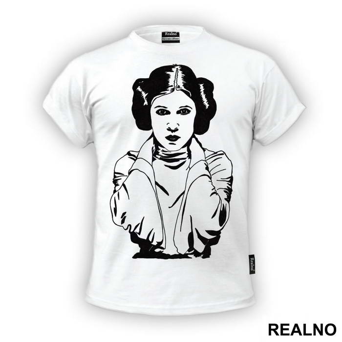 Black Outline - Princess Leia - Star Wars - Majica