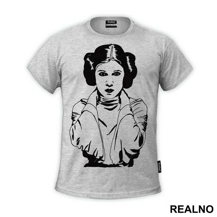 Black Outline - Princess Leia - Star Wars - Majica