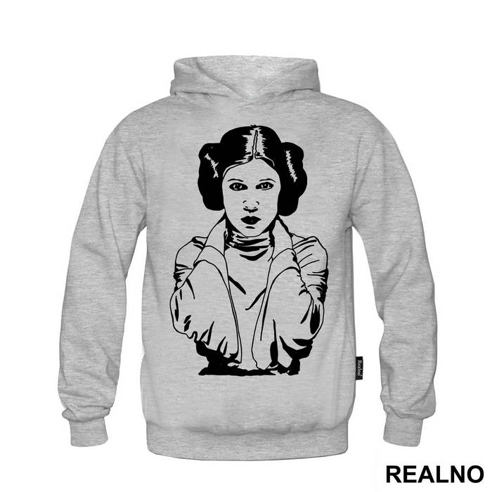 Black Outline - Princess Leia - Star Wars - Majica