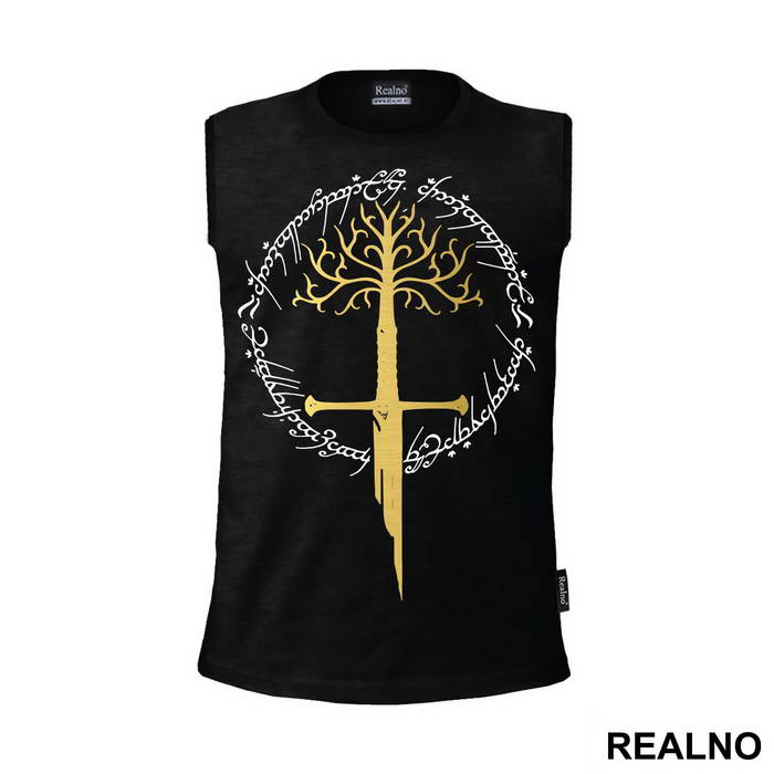 Sword Of The King, The White Tree Of Gondor And Ring Of Power - Lord Of The Rings - LOTR - Majica