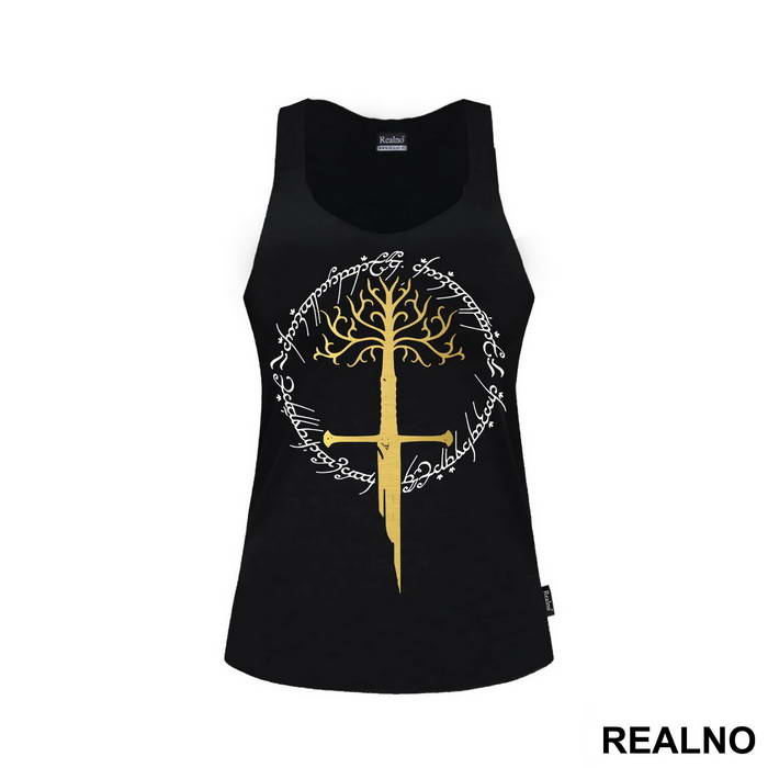 Sword Of The King, The White Tree Of Gondor And Ring Of Power - Lord Of The Rings - LOTR - Majica