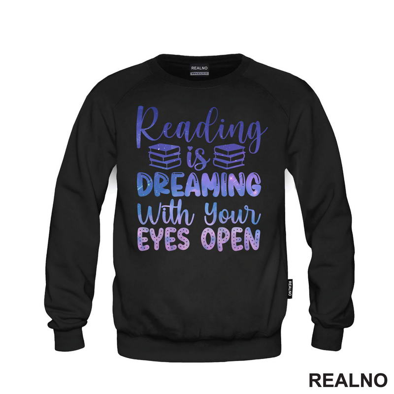 Reading Is Dreaming With Your Eyes Open Purple - Books - Čitanje - Knjige - Majica