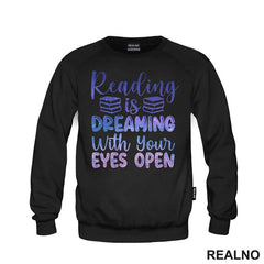 Reading Is Dreaming With Your Eyes Open Purple - Books - Čitanje - Knjige - Majica