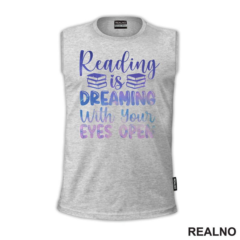 Reading Is Dreaming With Your Eyes Open Purple - Books - Čitanje - Knjige - Majica