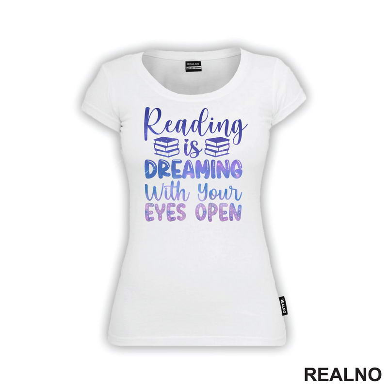 Reading Is Dreaming With Your Eyes Open Purple - Books - Čitanje - Knjige - Majica