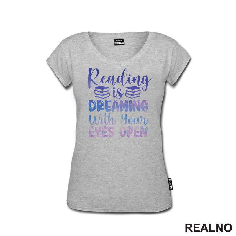 Reading Is Dreaming With Your Eyes Open Purple - Books - Čitanje - Knjige - Majica
