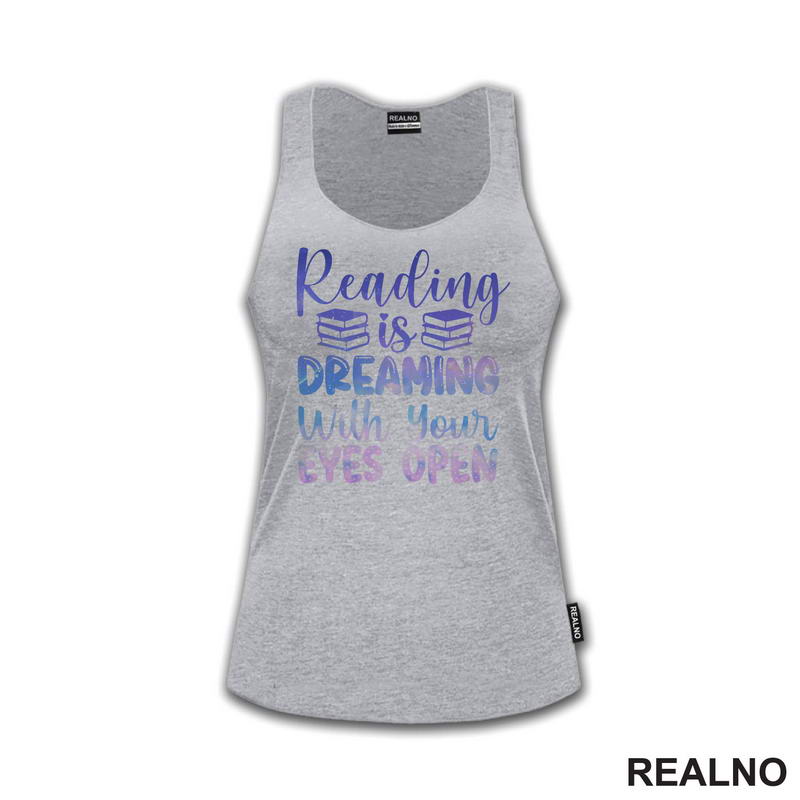 Reading Is Dreaming With Your Eyes Open Purple - Books - Čitanje - Knjige - Majica