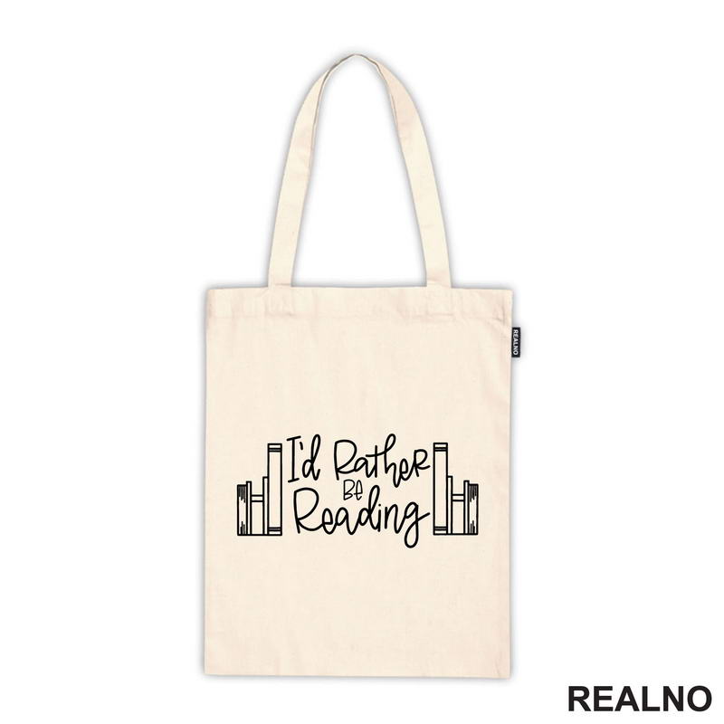 I'd Rather Be Reading - Outline - Books - Čitanje - Knjige - Majica