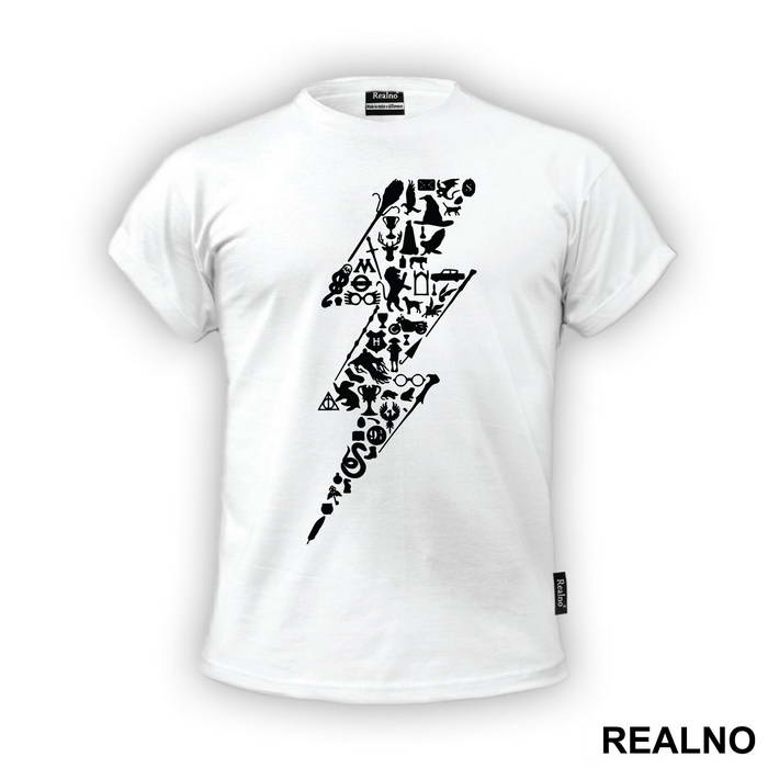 Symbols In The Shape Of A Lightning - Harry Potter - Majica