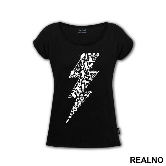 Symbols In The Shape Of A Lightning - Harry Potter - Majica