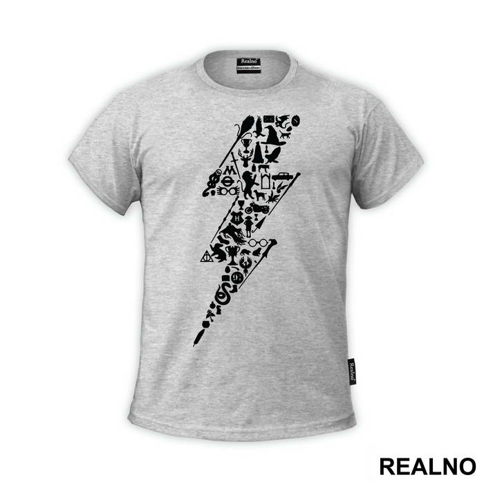 Symbols In The Shape Of A Lightning - Harry Potter - Majica
