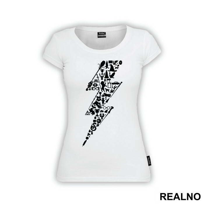 Symbols In The Shape Of A Lightning - Harry Potter - Majica