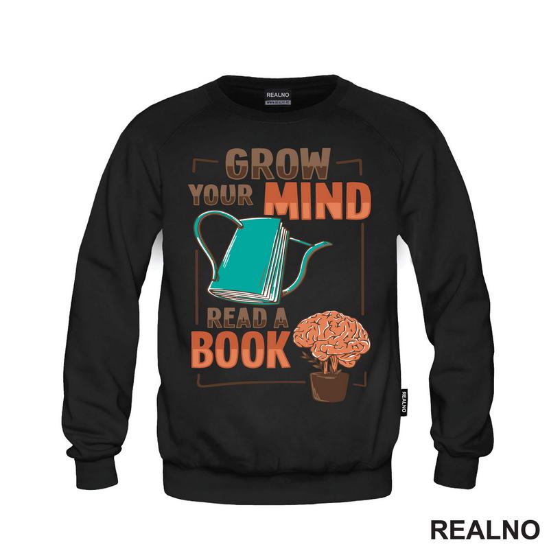 Grow Your Mind, Read A Book - Books - Čitanje - Knjige - Majica