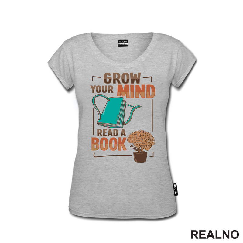 Grow Your Mind, Read A Book - Books - Čitanje - Knjige - Majica