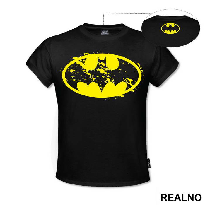 Yellow Bust Up Logo - Batman - Majica