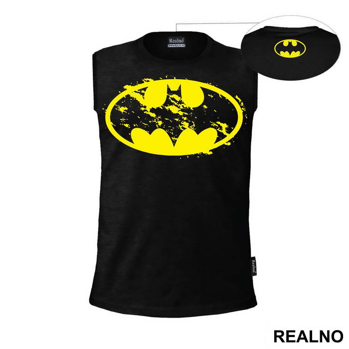 Yellow Bust Up Logo - Batman - Majica