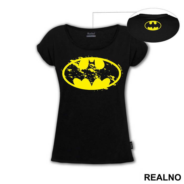 Yellow Bust Up Logo - Batman - Majica