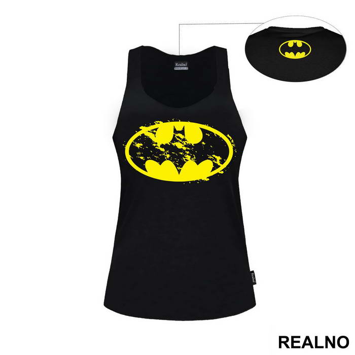 Yellow Bust Up Logo - Batman - Majica