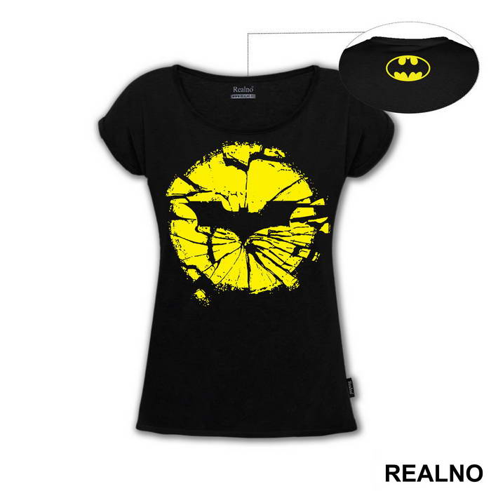 Cracked Yellow Logo - Batman - Majica