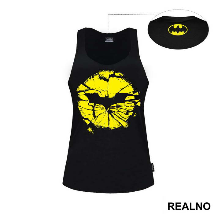Cracked Yellow Logo - Batman - Majica