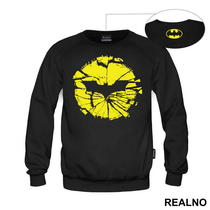 Cracked Yellow Logo - Batman - Majica