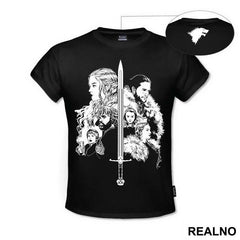 Daenerys Targaryen, Jon Snow, Tyrion Lannister, Arya Stark, Cersei Lannister, And Sansa Stark - Game Of Thrones - GOT - Majica