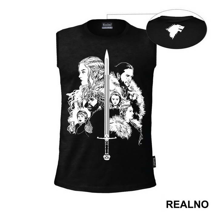 Daenerys Targaryen, Jon Snow, Tyrion Lannister, Arya Stark, Cersei Lannister, And Sansa Stark - Game Of Thrones - GOT - Majica