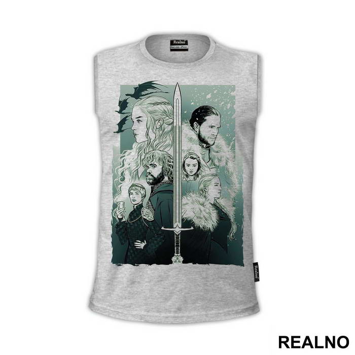 Daenerys Targaryen, Jon Snow, Tyrion Lannister, Arya Stark, Cersei Lannister, And Sansa Stark - Game Of Thrones - GOT - Majica