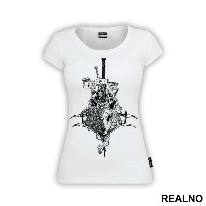 House Stark - Black Drawing - Winter Is Coming - Game Of Thrones - GOT - Majica